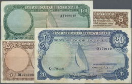 00669 East Africa / Ost-Afrika: Set Of 4 Notes Containing 2x 5 Shillings (F To F+), 1x 10 Shillings (F To F+) And 20 Shi - Autres - Afrique