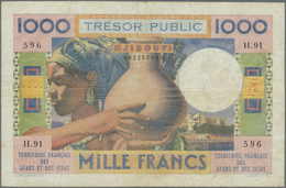 00824 French Afars & Issas: 1000 Francs ND P. 32, Used With Folds And Creases, But No Holes Or Tears, Condition: F. - Other & Unclassified