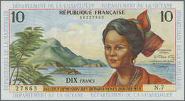 00826 French Antilles / Französische Antillen: 10 Francs ND P. 8b, 3 Light Vertical Folds, No Holes Or Tears, Very Crisp - Other - America