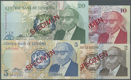 01578 Lesotho: Set Of 4 Specimen Notes From 2 To 20 Maloti 1989 Specimen P. 9s-12s All In Condition: UNC. (4 Pcs) - Lesotho