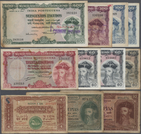 02020 Portuguese India / Portugiesisch Indien: Very Exceptional Set With 11 Banknotes Starting With The 4 Tangas 1917, 5 - India