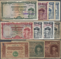 02020 Portuguese India / Portugiesisch Indien: Very Exceptional Set With 11 Banknotes Starting With The 4 Tangas 1917, 5 - Inde