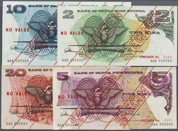 01941 Papua New Guinea: 2, 5, 10 And 20 Kina ND(1975) SPECIMEN, P.1s-4s, 2 Kina With Tiny Rusty Spots At Lower Left, 5 K - Papouasie-Nouvelle-Guinée