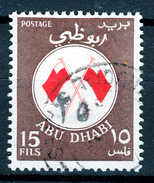 ABU DHABI  1969  "PROVISIONAL"25 On 15F  POSTALLY USED EXAMPLE - Abu Dhabi