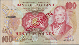 02850 Scotland / Schottland: 100 Pounds 1971 Specimen P. 115as, Zero Serial Numbers, Red Specimen Overprint, Light Dints - Other & Unclassified
