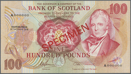 02851 Scotland / Schottland: 100 Pounds 1978 Specimen P. 115cs, In Condition: AUNC Wiht A Light Dint At Right Border. - Other & Unclassified