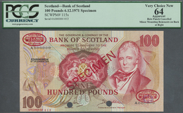 02852 Scotland / Schottland: 100 Pounds 1971 Specimen P. 115s, PCGS Graded 64 Very Choice New Apparent (minor Mounting R - Other & Unclassified