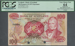 02852 Scotland / Schottland: 100 Pounds 1971 Specimen P. 115s, PCGS Graded 64 Very Choice New Apparent (minor Mounting R - Altri & Non Classificati