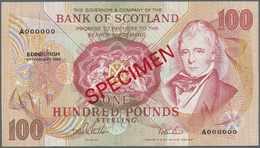 02853 Scotland / Schottland: 100 Pounds 1984 Specimen P. 118As, One Light Dint At Right, Condition: AUNC. - Autres & Non Classés