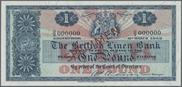 02857 Scotland / Schottland: The British Linen Bank 1 Pound 1962 Specimen P. 166s In Condition: UNC. - Altri & Non Classificati