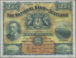 02863 Scotland / Schottland: The National Bank Of Scotland 1 Pound 1918, P.248a, Several Folds And Creases, Lightly Stai - Autres & Non Classés