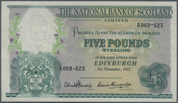 02864 Scotland / Schottland: 5 Pounds 1957 P. 262, Light Vertical Folds And Handling In Paper, No Holes Or Tears, Paper - Other & Unclassified