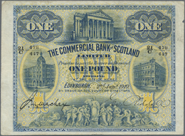 02875 Scotland / Schottland: The Commercial Bank Of Scotland Limited 1 Pound 1919, P.S323b, Obviously Pressed, Lightly S - Autres & Non Classés
