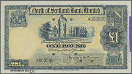 02877 Scotland / Schottland: North Of Scotland Bank Limited 1 Pound ND Specimen P. S644s With Cancellation Holes And Zer - Altri & Non Classificati