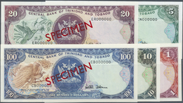 03109 Trinidad & Tobago: Set Of 5 Different SPECIMEN Banknotes Containing 1, 5, 10, 20 And 100 Dollars ND P. 36s-40s, Th - Trinité & Tobago