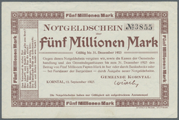 04299 Deutschland - Notgeld - Württemberg: Korntal, Gemeinde, 5, 10 Mio. Mark, 12.9.1923, Erh. II, Total 2 Scheine - [11] Local Banknote Issues