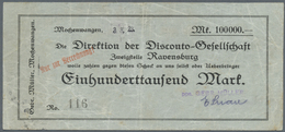04308 Deutschland - Notgeld - Württemberg: Mochenwangen, Gebr. Müller, 100 Tsd. Mark, 3.8.1923 (gestempelt), Scheck Auf - [11] Emissions Locales