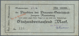 04308 Deutschland - Notgeld - Württemberg: Mochenwangen, Gebr. Müller, 100 Tsd. Mark, 3.8.1923 (gestempelt), Scheck Auf - [11] Local Banknote Issues