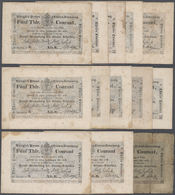 04500 Deutschland - Altdeutsche Staaten: Haupt Verwaltung Der Staats Schulden, Berlin Lot Mit 14 Banknoten Zu 5 Thaler C - [ 1] …-1871 : Stati Tedeschi