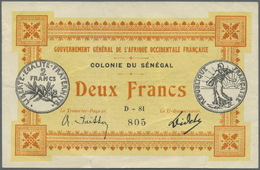02883 Senegal: Gouvernement Général De L'Afrique Occidentale Française, Colonie Du Senegal 2 Francs L.11.02.1917, P.3c, - Sénégal