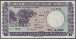 02900 Sierra Leone: 5 Leones 1964 P. 3, Light Folds In Paper, Pressed, No Holes Or Tears, Condition: F+ To VF-. - Sierra Leone