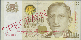 02905 Singapore / Singapur: 10.000 Dollars ND(1999) SPECIMEN, P.44s With The Original Plastic Cover From The Bank With T - Singapour