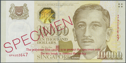 02905 Singapore / Singapur: 10.000 Dollars ND(1999) SPECIMEN, P.44s With The Original Plastic Cover From The Bank With T - Singapore