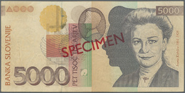 02918 Slovakia / Slovakei: Set Of 2 Specimen Notes Containing 5000 Tolarjev 1997 In A Design At Upper Left From Portrait - Slovacchia