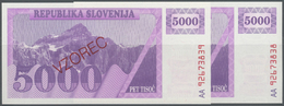 02919 Slovenia / Slovenien: Set Of 2 Consecutive Notes With Specimen Overprint 5000 Tolarjev 1992 P. 10, Both In Conditi - Slovénie