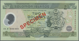 02922 Solomon Islands: 2 Dollars ND Specimen P. 23s Polymer Commemorative In Condition: UNC. - Salomons