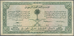 02838 Saudi Arabia  / Saudi Arabien: 10 Riyals ND(1952) "Haj Pilgrim" P. 1, Rare Note, Used With Folds And Creases, No H - Arabie Saoudite