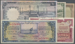 02839 Saudi Arabia  / Saudi Arabien: Nice Set With 5 Banknotes  Containing 1 And 5 Riyal Series 1954-56, 1 Riyal Series - Saudi Arabia