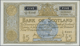 02847 Scotland / Schottland: Bank Of Scotland 5 Pounds 1955 P. 99b, Very Light Vertical Folds, Pressed, In Condition: VF - Altri & Non Classificati