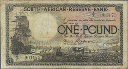 02942 South Africa / Südafrika: 1 Pound 1921 P. 75, Used With Several Folds And Stain In Paper, Borders A Bit Worn, Mino - Sudafrica