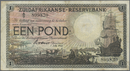 02944 South Africa / Südafrika: 1 Pound 1922 P. 75, Used With Folds, Creases And Stain In Paper, No Holes Or Tears, Cond - Afrique Du Sud