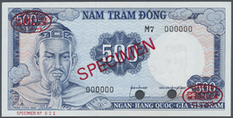 02968 South Vietnam / Süd Vietnam: 500 Dong ND(1964-66) Specimen P. 23s, 2 Cancellation Holes, Specimen Overprint And Ze - Vietnam