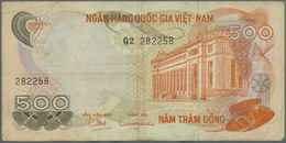 02969 South Vietnam / Süd Vietnam: Bundle Of 100 Pcs 500 Dong 1970 P. 28, All In Used Condition With Stains And Folds Fr - Vietnam