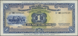 02975 Southwest Africa: 1 Pound 1954 P. 2, Light Folds In Paper, No Holes, One 3mm Tear At Right, Still Strong Paper And - Namibie