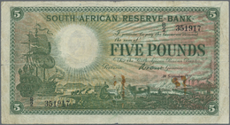 02981 Southwest Africa: 5 Pounds 1921 P. 76, More Seldom Offerd Type, Used With Many Folds And Creases, Stains, Small Ho - Namibia