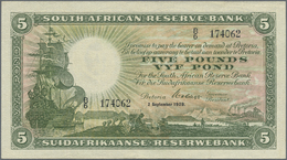 02983 Southwest Africa: 5 Pounds 1929 P. 86a, 4 Vertical Folds, No Holes Or Tears, Still Strong Paper With Crispness, Or - Namibie
