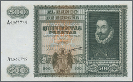 02998 Spain / Spanien: 500 Pesetas 1940 P. 119a, Light Center Fold, Pressed And Small Restorations At Upper Border Cente - Altri & Non Classificati