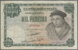 03005 Spain / Spanien: 1000 Pesetas 1946 P. 133a, Used With Folds, No Holes Or Tears, Still Crispness In Paper Nad Origi - Other & Unclassified