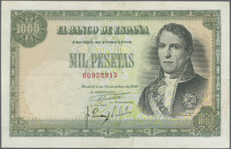 03006 Spain / Spanien: 1000 Pesetas 1949 P. 138a, Very Crisp Original Paper, Horizontal And Vertical Fold, No Holes Or T - Other & Unclassified