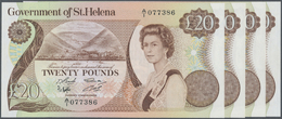 03019 St. Helena: Set Of 4 CONSECUTIVE Banknotes 20 Pounds 1981 P. 10a In Condition: UNC. (4 Pcs) - Isola Sant'Elena