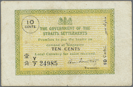 03021 Straits Settlements: 50 Cents 1917-1920 P. 6c, Used With Stronger Center Fold, Light Horizontal Fold, Minor Center - Malaysia