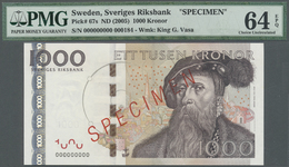 03061 Sweden / Schweden: 1000 Kronor ND(2005) SPECIMEN, P.67s In Almost Perfect Condition, PMG Graded 64 Choice Uncircul - Sweden