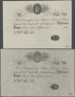 03063 Sweden / Schweden: Very Interesting Pair Of 2 Blanco Forms For 20 Riksdaler Of The Riksens Ständers Bank, One With - Svezia