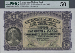 03069 Switzerland / Schweiz: 1000 Franken 1947 P. 37h, Condition: PMG Graded 50 AUNC. - Switzerland