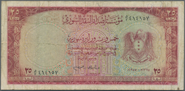 03072 Syria / Syrien: 25 Livres ND(1955) P. 78B, Stronger Used With Several Folds And Creases, Stained Paper, 2 Small Pi - Siria