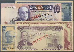 03117 Tunisia / Tunisien: Set Of 16 SPECIMEN Banknotes Containing 1/2 Dinar ND(1958), 1 Dinar 1965, 1/2 Dinar 1965, 5 Di - Tunisia
